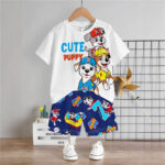 Kids Cartoon Puppy T-Shirt and Shorts Set