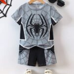 Kids Spider Web Print Short Set