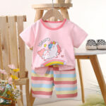 Kids Blue Dinosaur Print T-Shirt Shorts Set - Image 5