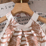 Women's Leaf Print Halter Top Pants Set - Image 3