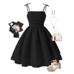 Black Sleeveless Fit And Flare Dress