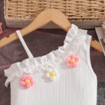 Girls Floral One Shoulder Top and Skirt Set - Image 3