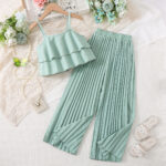 Pleated Top and Pants Set