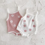 Baby Ribbed Floral Sleeveless Romper