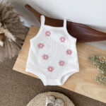 Baby Ribbed Floral Sleeveless Romper - Image 6