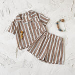 Kids Striped Shirt and Shorts Set - Image 4