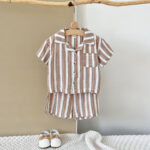 Kids Striped Shirt and Shorts Set - Image 2
