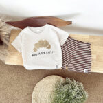 Kids Bon Appétit T-Shirt and Striped Shorts Set - Image 3