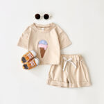 Kids Ice Cream Print Summer Outfit Set - Image 2