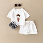 Kids Ice Cream Print Summer Outfit Set - Image 3