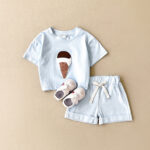 Kids Ice Cream Print Summer Outfit Set - Image 5