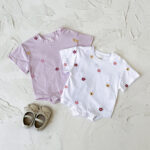 Baby White Floral Short Sleeve Romper - Image 3