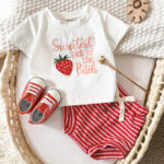 Strawberry Print Baby Outfit Set - Image 3