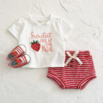Strawberry Print Baby Outfit Set - Image 4