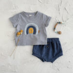 Baby Rainbow T-Shirt and Blue Shorts Set
