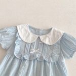Baby Blue Gingham Ruffle Romper - Image 4