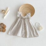 Baby Beige Striped Shirt and Shorts Set - Image 2