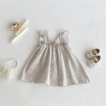 Baby Beige Striped Shirt and Shorts Set - Image 4