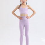 Girls Lavender Sports Bra and Leggings Set