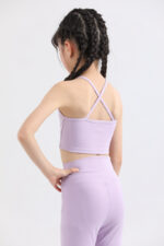 Girls Lavender Sports Bra and Leggings Set - Image 3