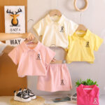 Kids Polo Shirt and Skirt Set Assorted Colors