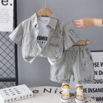 Toddler Marble Print Shirt and Shorts Set