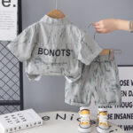 Toddler Marble Print Shirt and Shorts Set - Image 2
