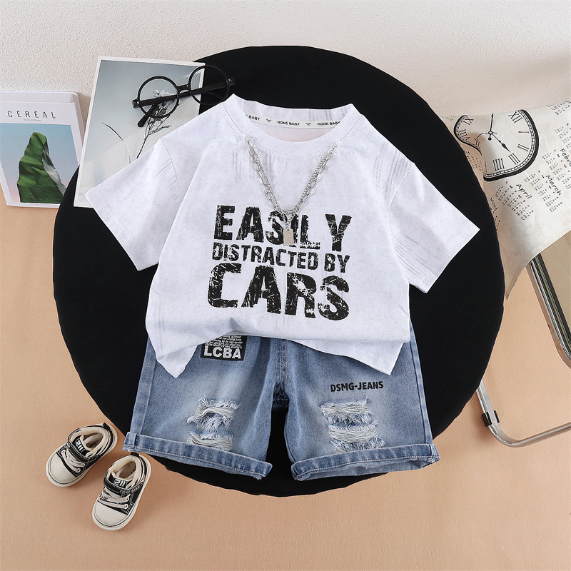 N283-394-1.jpg Kids Easily Distracted by Cars Outfit Set - Image 1