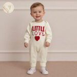 Beige Little Love Baby avarol and Hat - Image 2