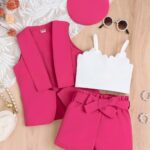 Girls Pink Vest and Shorts Outfit Set