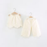 Girls Ivory Lace Top and Pants Set