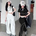 Girls Colorblock Crop Top and Pants Set
