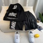 Kids Black Graphic T-Shirt and Shorts Set - Image 2