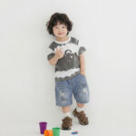 Kids Music Graphic T-Shirt and Denim Shorts Set - Image 3