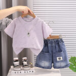 Toddler T-Shirt and Denim Shorts Set - Image 2
