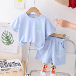 Kids Cartoon Bear T-Shirt and Shorts Set - Image 2