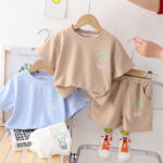 Kids Cartoon Bear T-Shirt and Shorts Set