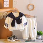 Kids White Sweatshirt and Jogger Set