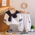 Kids Sailor Style Sweatshirt and Pants Set - Image 3