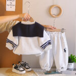 Kids Sailor Style Sweatshirt and Pants Set - Image 4