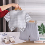 Toddler Striped Short Sleeve Outfit Set - Image 4