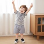 Toddler Striped Short Sleeve Outfit Set - Image 5