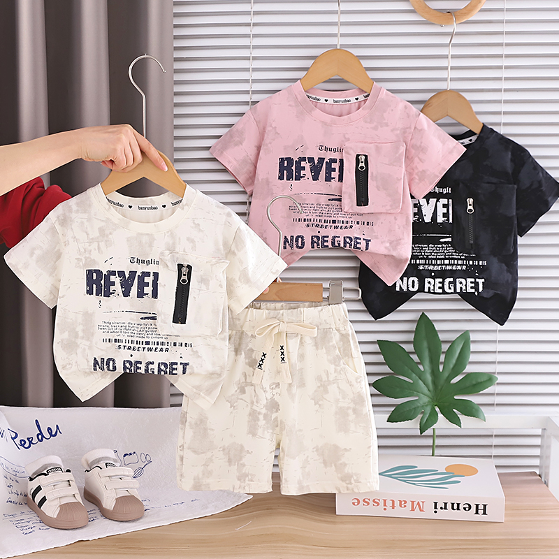 N303-412-413-5.jpg Kids Streetwear T-Shirt and Shorts Set - Image 1