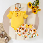 Baby Girl Yellow Sunflower Outfit Set