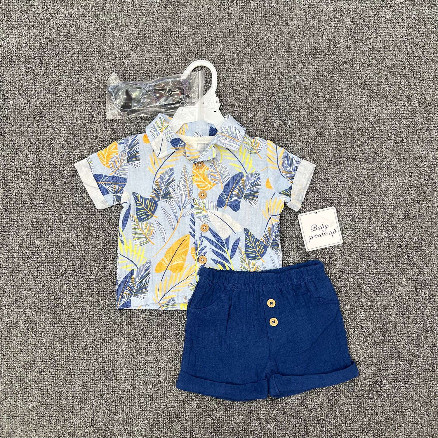 N306-138-1.jpg Baby Boys Summer Shirt and Shorts Set - Image 1