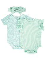 Mint Green Baby Bodysuit and Headband Set
