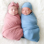 Ribbed Newborn Swaddle Blanket and Hat Set - Image 7