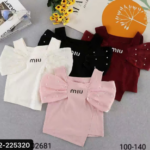 Girls Bow Sleeve MIU Tank Tops