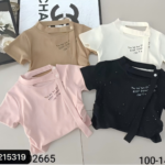 Kids Short Sleeve Asymmetric Button T-Shirt