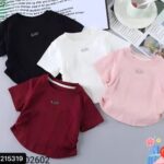 Short Sleeve Solid Color Crop T-Shirt